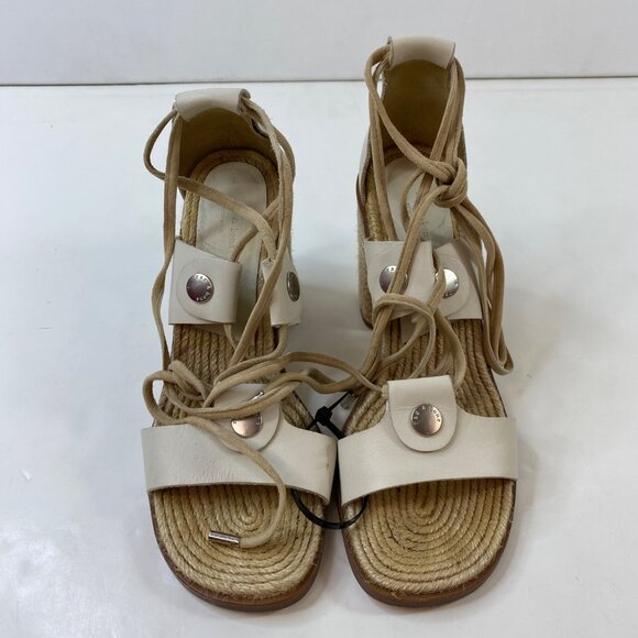 Rag & Bone Womens Beige Lace-Up Espadrille Sandals Leather Jute Size 37.5 - Picture 5 of 10
